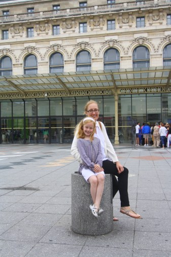 Sitting in front of the Musee d Orsay