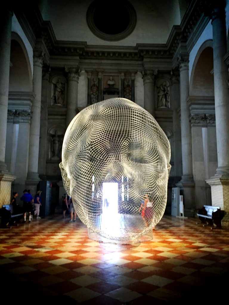 The modern art work on display.